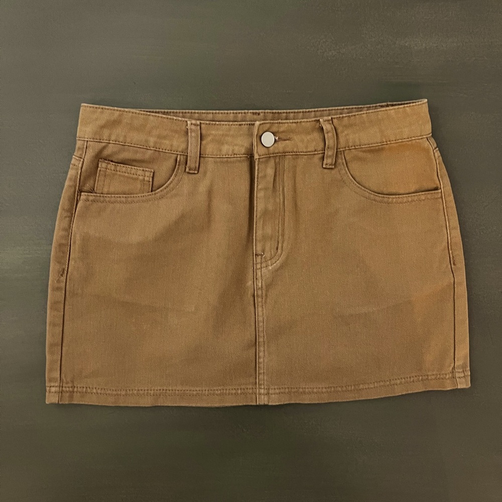 Shein light brown 13 inch mini skirt